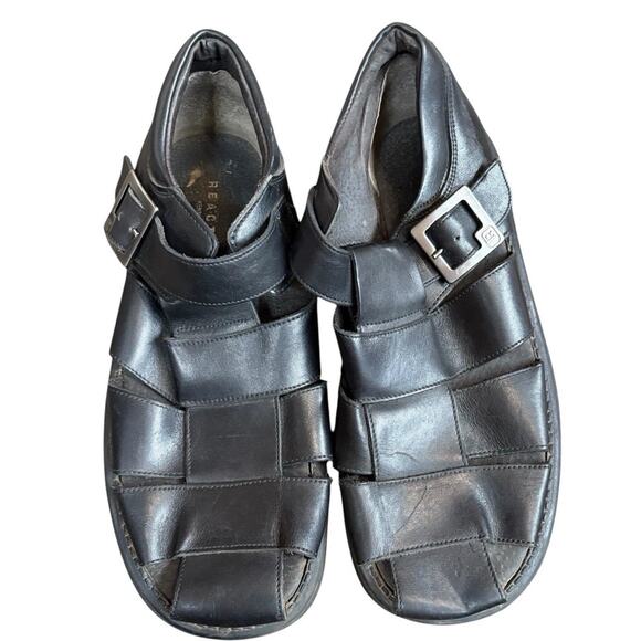 VtG Y2K Kenneth Cole Black Leather Fisherman Sandals Mens 10 Chunky Woven Dad main image 11